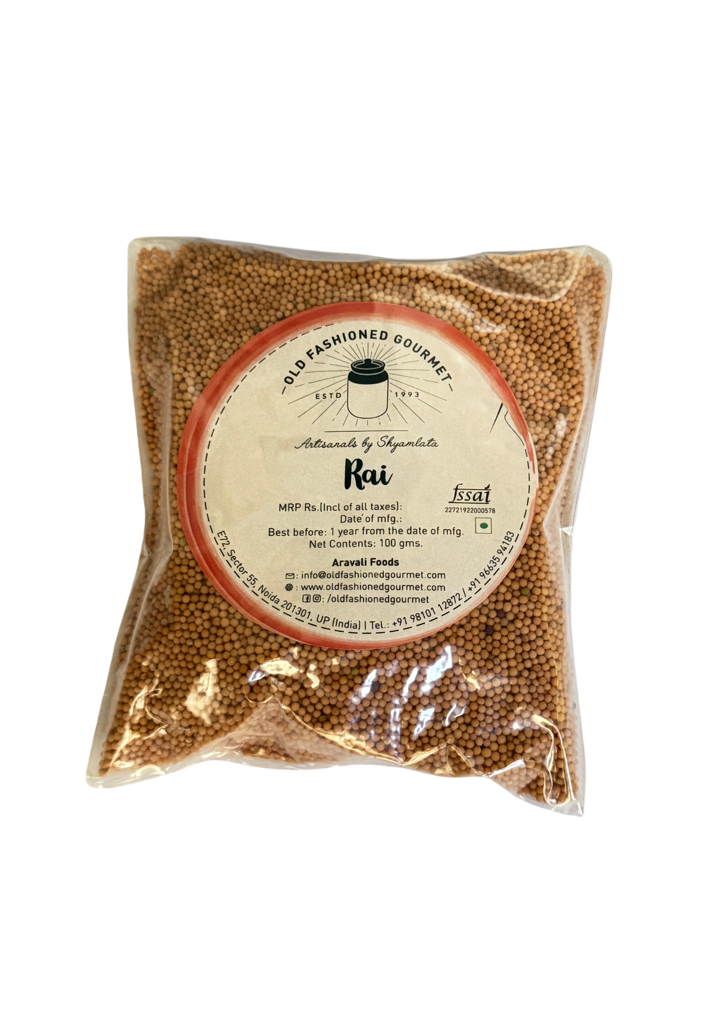 Mustard Seeds, Yellow, Rai, 100 gm